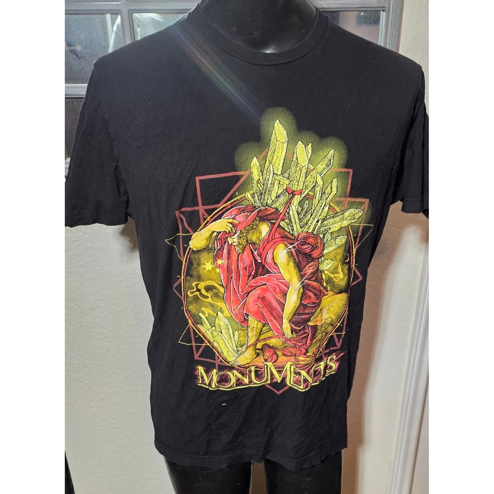 Monuments Band Graphic Tee Black Tultex 202 VIP Only Progressive Metal Shirt L